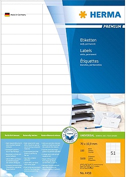 Etikett HERMA Premium 70x16,9mm (5100)
