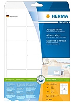 Etikett HERMA Adress 63,5x46,6mm (450)