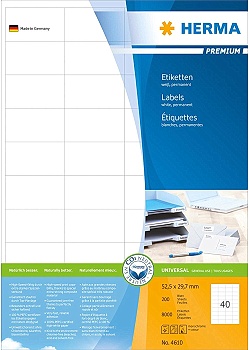 Etikett HERMA Premium 52,5x29,7mm (8000)