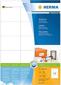 Etikett HERMA Premium 70x50,8mm (1500)