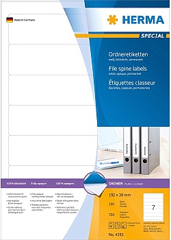 Etikett HERMA pärm vit 192x38mm (700)