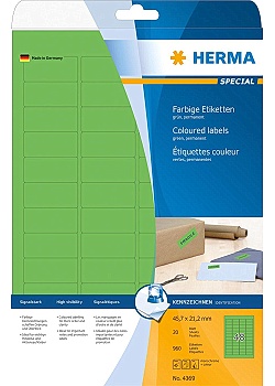 Etikett HERMA Färg grön 45,7x21,2mm(960)