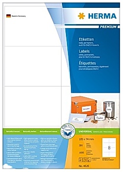 Etikett HERMA Premium 105x74mm (1600)