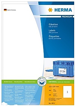 Etikett HERMA Premium 210x297mm (200)