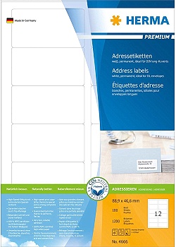 Etikett HERMA Adress 88,9x46,6mm (1200)