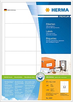 Etikett HERMA Premium 97x42,3mm (1200)