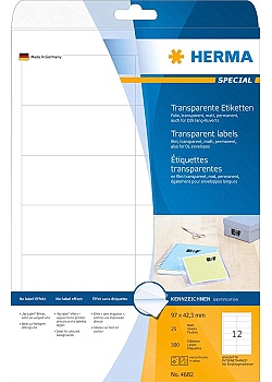 Etikett HERMA Transp 97x42,3mm (300)