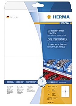 Etikett HERMA Slitstark 105x148mm (100)