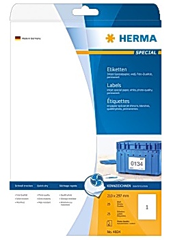 Etikett HERMA Inkjet 210x297mm (25)