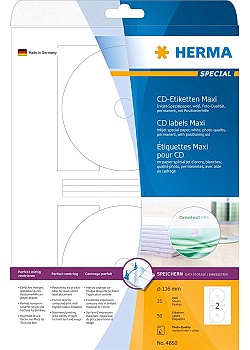 Etikett HERMA CD vit matt Ø116mm (50)