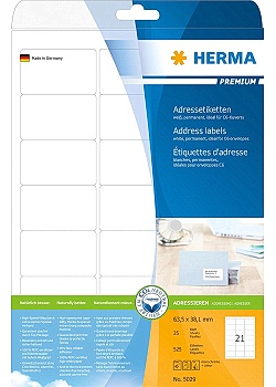 Etikett HERMA Adress 63,5x38,1mm (525)