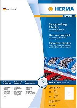 Etikett HERMA Slitstark 210x297mm (100)