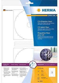 Etikett HERMA CD inkjet Ø 116mm (20)