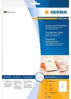 Etikett HERMA Transp gloss 210x297mm(10)