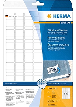 Etikett HERMA Movable 25,4x10mm (4725)