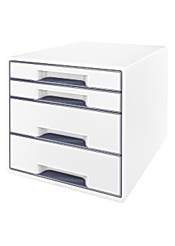 Bordskub LEITZ WOW 4-lådor vit/grå