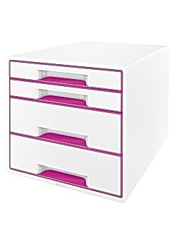 Bordskub LEITZ WOW 4-lådor vit/cerise