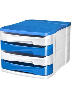 Blankettbox CEP 4 lådor blå