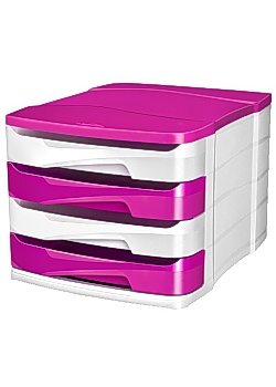 Blankettbox CEP 4 lådor rosa