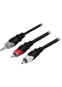 Kabel DELTACO 3,5mm ha-2xRCA ha 2m