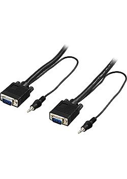 Kabel DELTACO Bildskärm VGA+3,5mm 5m