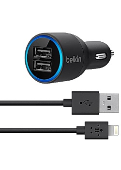 Laddare Bil BELKIN Lightning 2x2.1A 1,2m