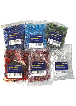 Glaspärlor 6x200g mix färger