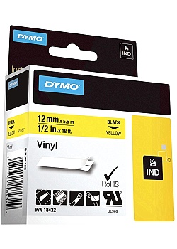 Tape Rhino Vinyl 12mm x 5,5m Svart/Gul