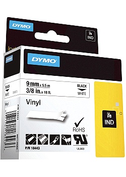 Tape Rhino Vinyl 9mm x 5,5m Svart/Vit
