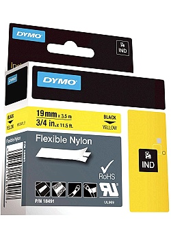Tape Rhino flex nylon 19mm Svart/Gul
