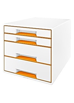Bordskub Leitz WOW 4-lådor vit/orange