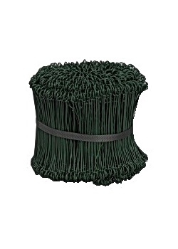 Säcktråd plastad grön 15 cm lång (1000)