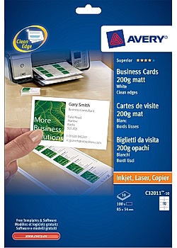 Visitkort AVERY matt, 200g, 85x54mm