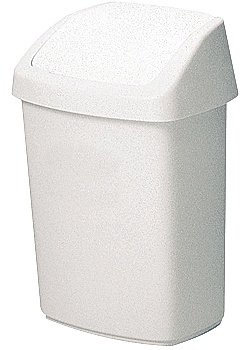 Papperskorg med vipplock 25L vit