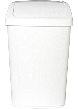 Papperskorg med vipplock 50L vit