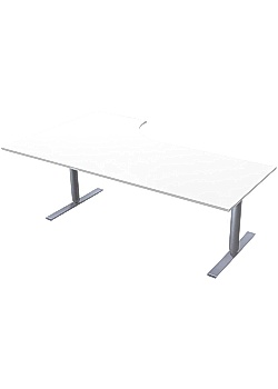 Bord El Höger 200x120cm vitlaminat/grå