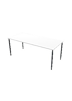 Bord fristående 180x80cm vitlam/svart
