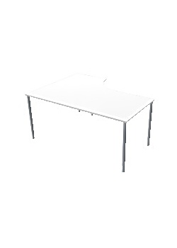 Bord Höger 160x120cm vitlaminat/grå