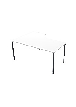 Bord Höger 160x120cm vitlaminat/svart