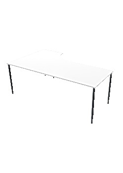 Bord Höger 200x120cm vitlaminat/svart