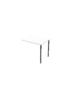 Bord kopplat 80x60cm vitlaminat/svart
