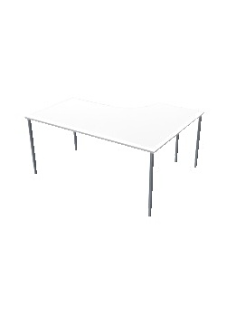 Bord Vänster 160x120cm vitlaminat/grå