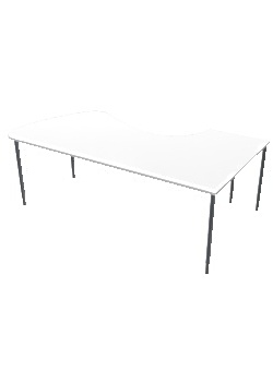 Bord Vänster 220x120cm vitlaminat/grå