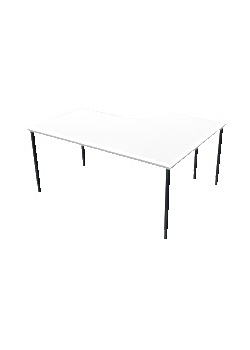 Bord Vänster 160x120cm vitlaminat/svart