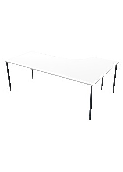 Bord Vänster 200x120cm vitlaminat/svart