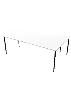 Bord Vänster 220x120cm vitlaminat/svart