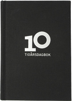 10-årsdagbok, linnetextil svart-1133