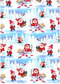Julpapper 70cmx20m Winter games