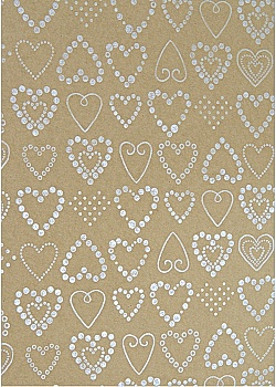 Presentpapper 57cmx154m Foilhearts Silv