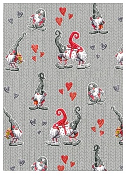 Julpapper 57cmx154m Knitted Heart